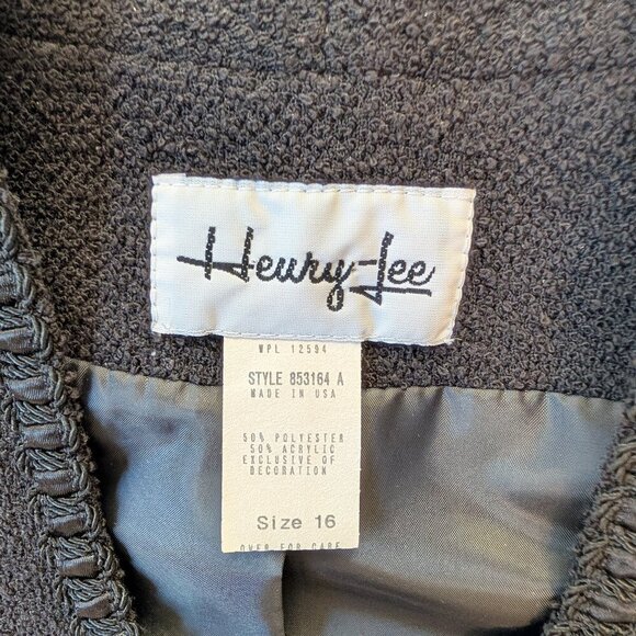 VINTAGE Henry Lee black blazer 16 jacket gold buttons EUC - Picture 8 of 9
